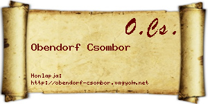 Obendorf Csombor névjegykártya